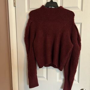 Maroon sweater with puffy sleeves-very soft!!